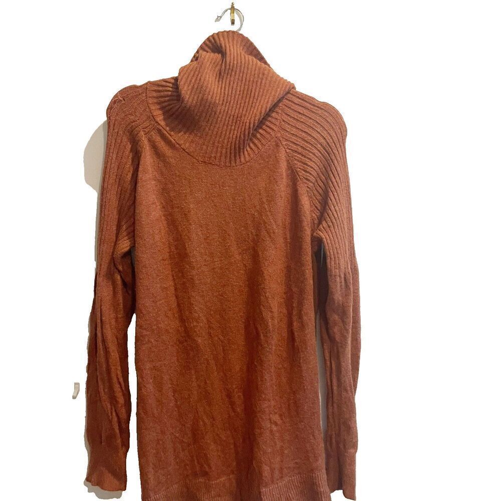 Time and Tru Women Brown Sweater XXL Ribbed Knit Turtleneck Pullover Long Sleeve